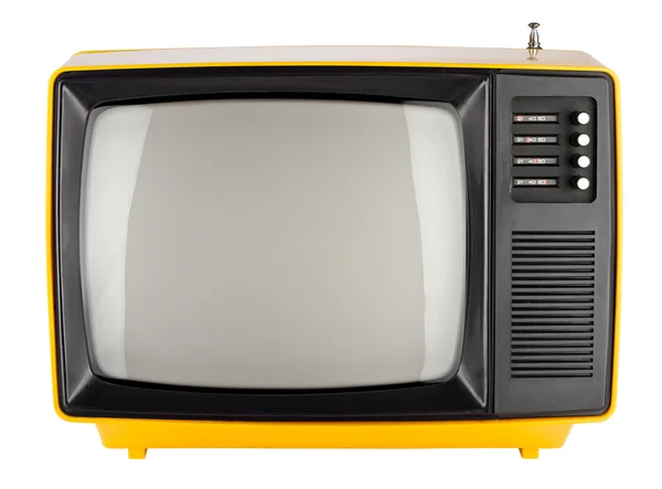 Retro tv amarelo — Fotografia de Stock