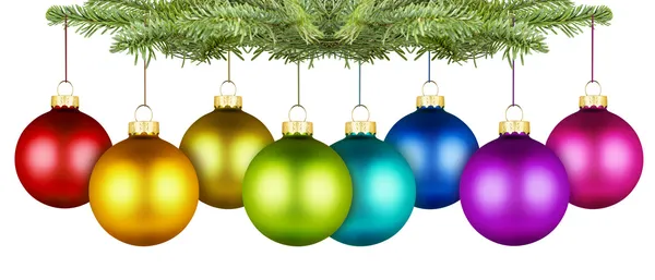 Christmas balls row — Stock Photo, Image