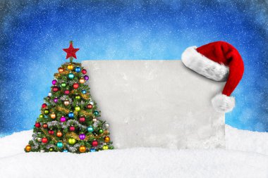 Noel kartı mavi kar