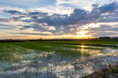 alanlar üzerinden gün batımı