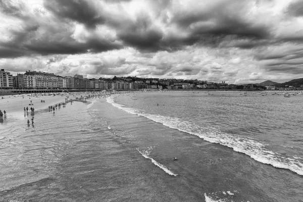 Vista panorámica de la Bahía de La Concha - Donostia —  Fotos de Stock