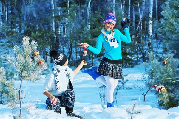 Duas meninas jogar — Fotografia de Stock