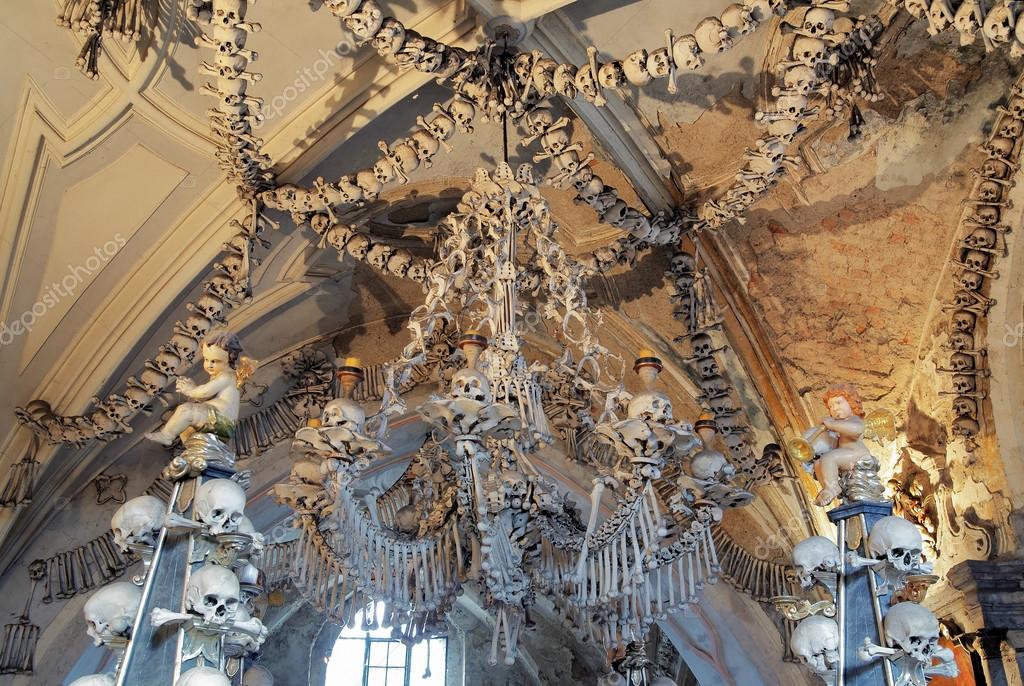 Chandelier Made Of Bones And Skulls In Sedlec Ossuary Stock Photo Chandelier Made Of Bones And Skulls In Sedlec Ossuary Kostnice Kutna Hora Czech Republic Photo By Markovskiy
