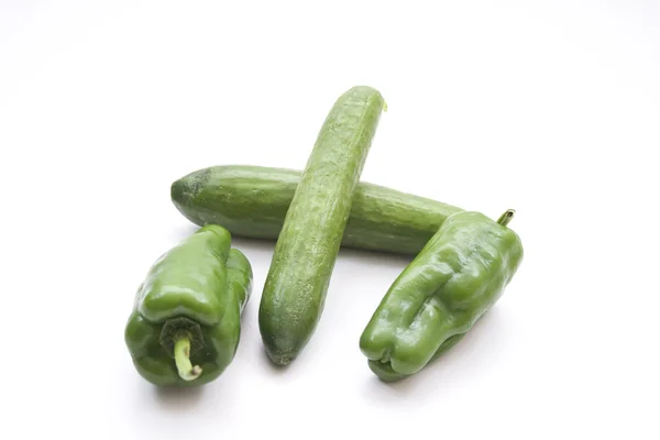 Green Cucumber with Capsicum — Stock Photo, Image