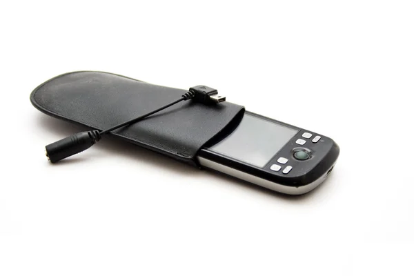 Смартфон с корпусом для телефона — стоковое фото