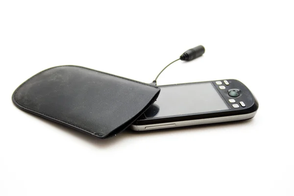 Smartphone med telefon fall — Stockfoto