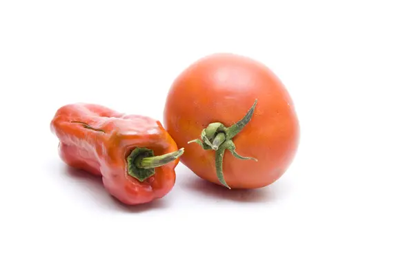 Frische rote Tomate mit Paprika — Stockfoto