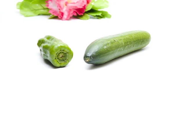 Green Cucumber and Capsicum — Stock Photo, Image