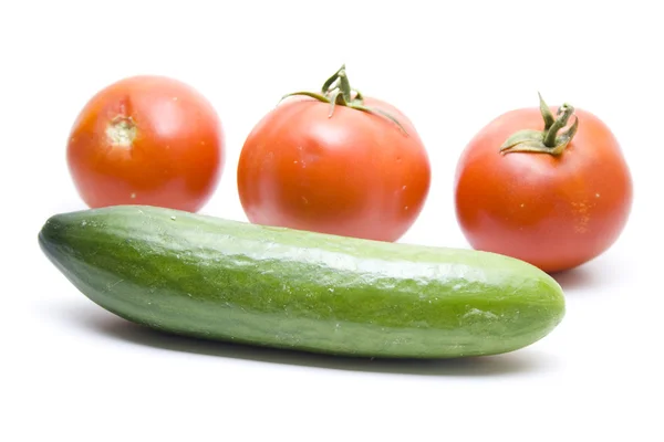 Cucumber with Tomatos — Stock Photo, Image