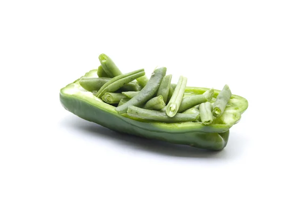 String beans in Capsicum — Stock Photo, Image