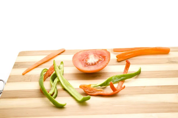 Tomat med skivad paprika — Stockfoto