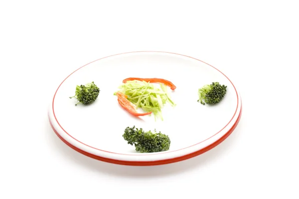 Fresh Broccoli with Capsicum and Salad — Stock Photo, Image