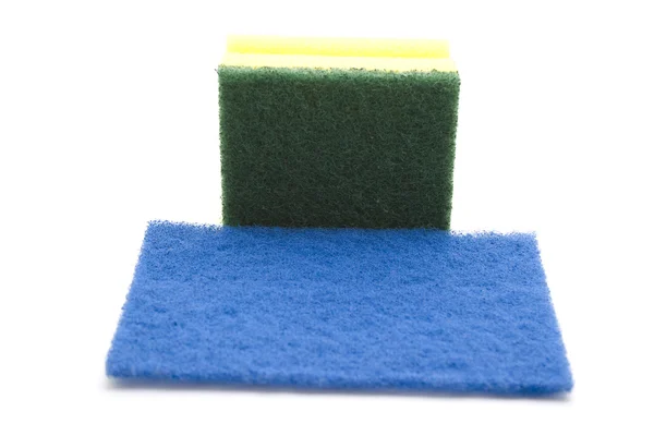 Pano de esponja com esponja de cozinha — Fotografia de Stock
