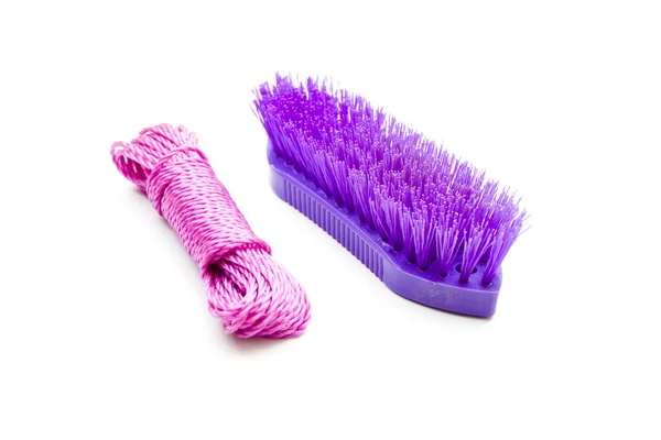 Handbrush 与晾衣绳 — 图库照片