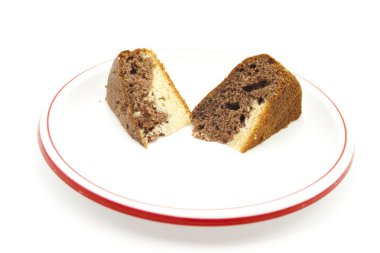 Taze pişmiş mermer kek.