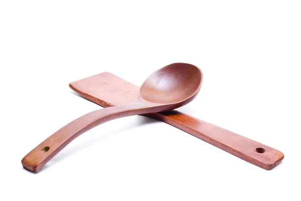 Wooden Soup Spoon with Wooden Cooking Spoon — Stock Photo, Image