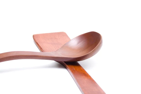 Wooden Soup Spoon with Wooden Cooking Spoon — Stock Photo, Image