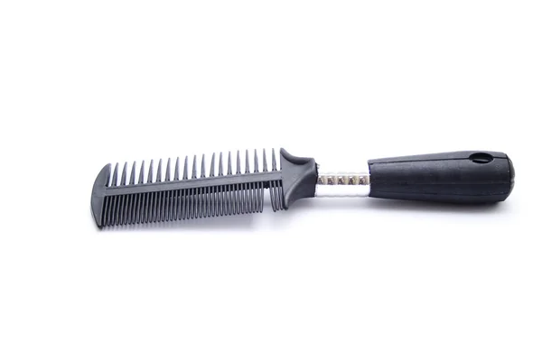 Black Hairbrush on white background — Stock Photo, Image