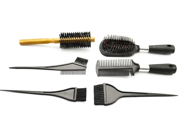 Escova de cabelo preta para cuidados com o cabelo — Fotografia de Stock