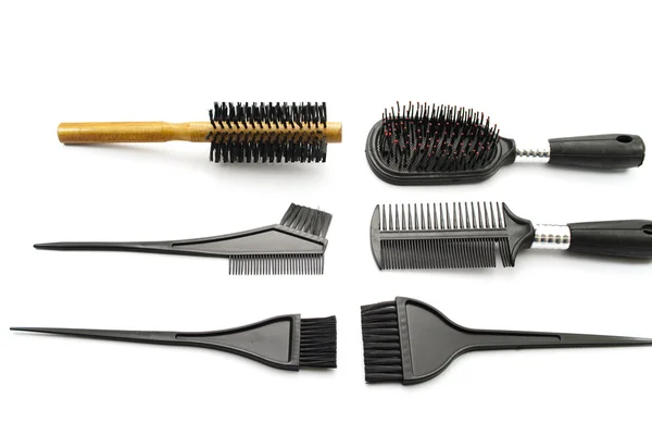 髪のケアのための黒のヘアブラシ — ストック写真
