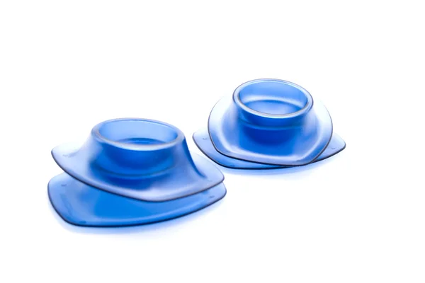Niebieski eggcups — Zdjęcie stockowe