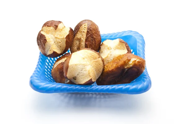 Rolos de pão de centeio cozido no forno fresco e palitos de centeio — Fotografia de Stock