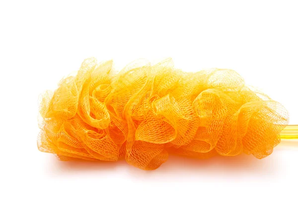 Oranje netsponge voor lichaamsverzorging — Stockfoto