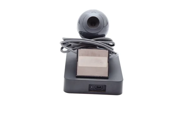 Webcam mit externer Festplatte und Kartenmedium — Stockfoto
