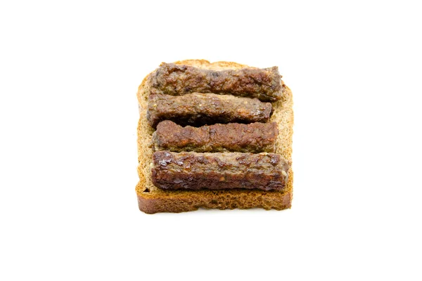 Νωπού βοείου ΚΟΦΤΑ με ψωμί του τοστ — Φωτογραφία Αρχείου