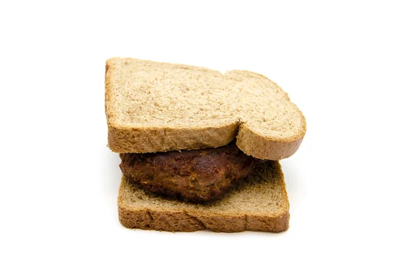 Frikadeller carne fresca com pão torrado — Fotografia de Stock