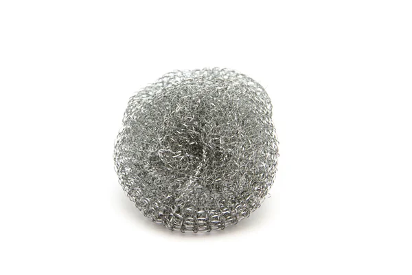 beyaz zemin üzerine gümüş pot sünger