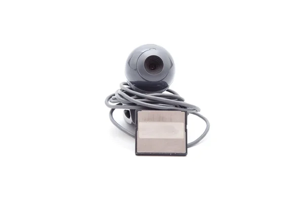 Webcam mit Kabel und Kartenmedium — Stockfoto