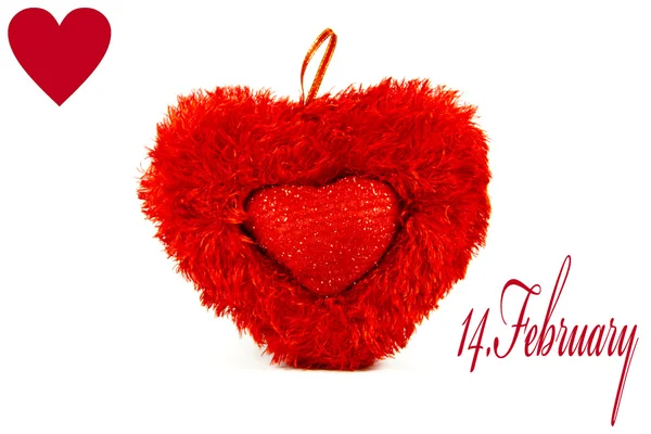 Red Heart for Valentines Day on white background — Stock Photo, Image