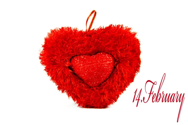 Red Heart for Valentines Day on white background — Stock Photo, Image