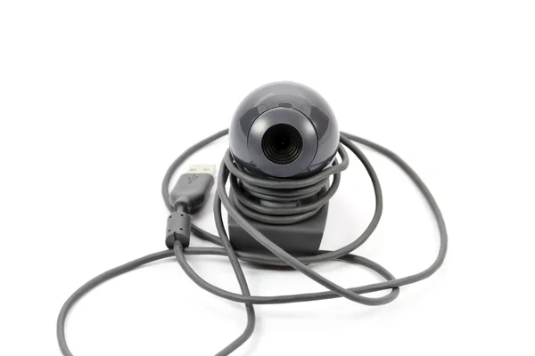 Webcam con Cable Negro — Foto de Stock