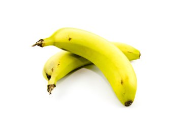 beyaz zemin üzerine taze sarı muz