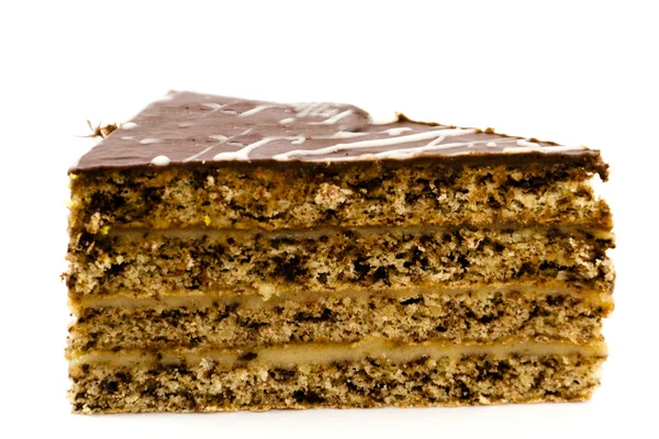 Tort proaspăt copt cu umplere cu cremă — Fotografie, imagine de stoc