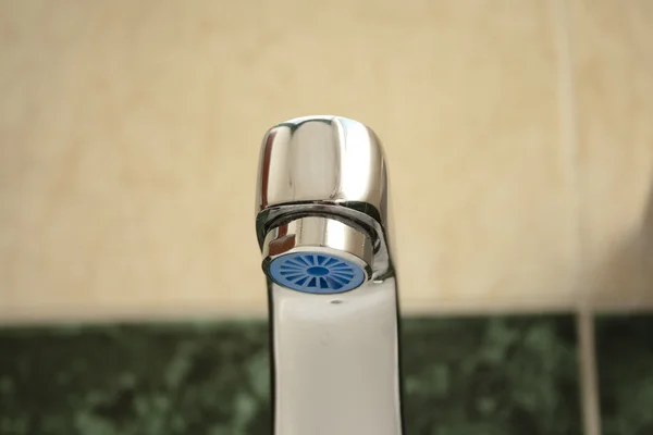 Silver Water Tap in the Bathroom — Stock Photo, Image
