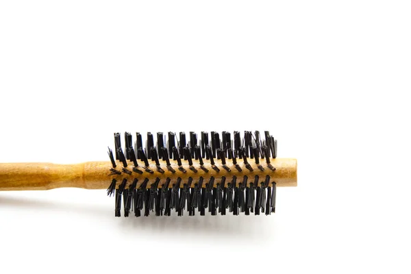 Stock image Wooden Hairbrush on white background