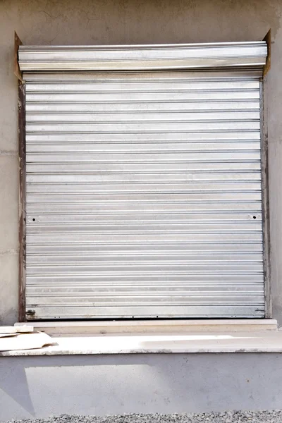 Silver Rolling Gate in the Nature — Stock Photo, Image