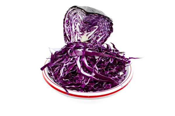 Fresh Red Cabbage on Plastic Plate — Stock Photo, Image