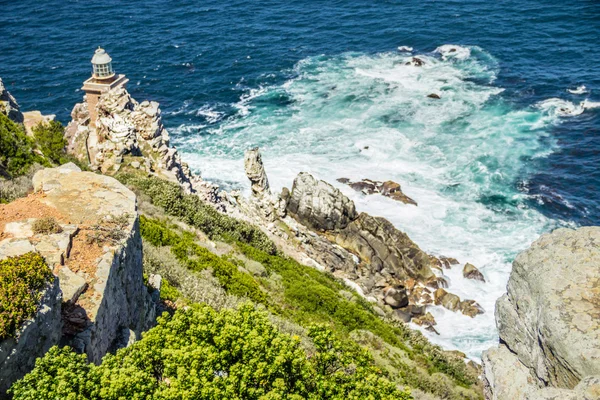 Vuurtoren op cape town stad Kaap van hoop traject — Stockfoto