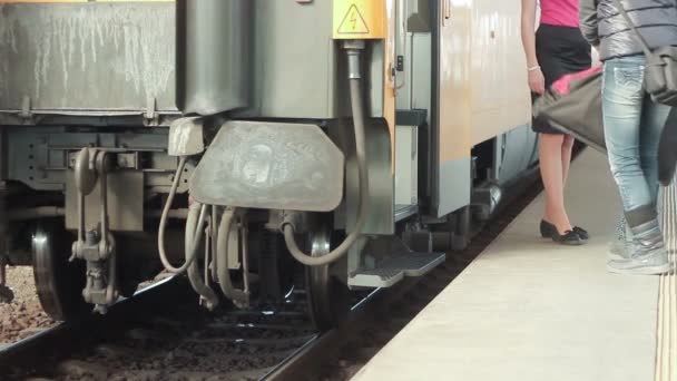 火车在铁轨上 — 图库视频影像