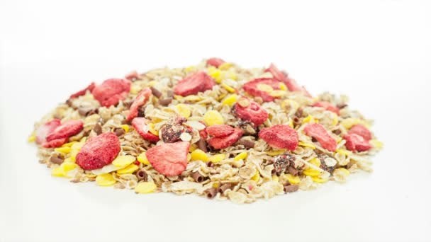 Gemengde muesli — Stockvideo