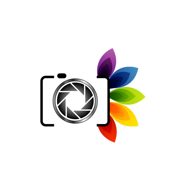 Логотип фотографии с цветными листьями