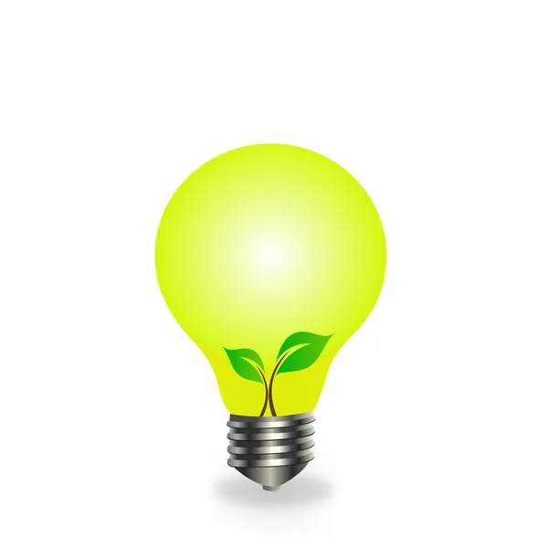 Incandescent lamp with baby seedling — Stock Vector