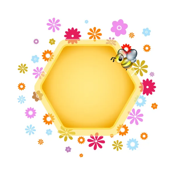 花ハニカムの設計要素 — ストックベクタ