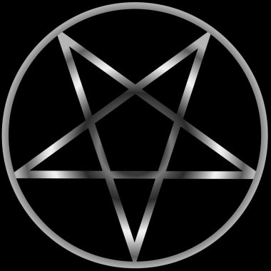 Silver pentacle clipart