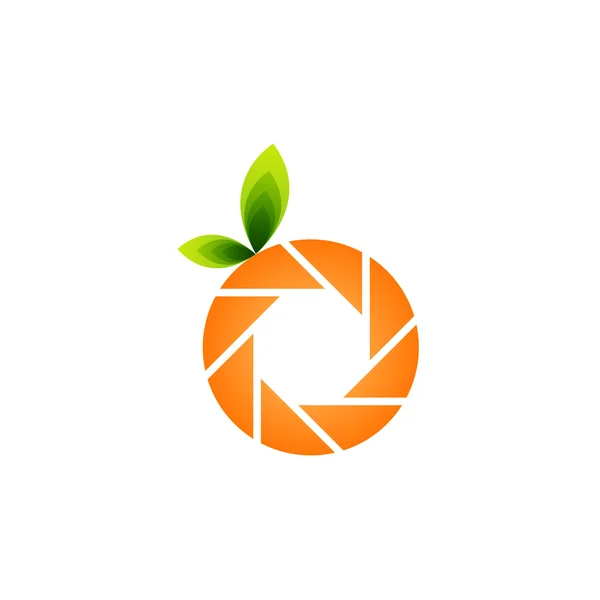 Logo snapshot berbentuk oranye - Stok Vektor
