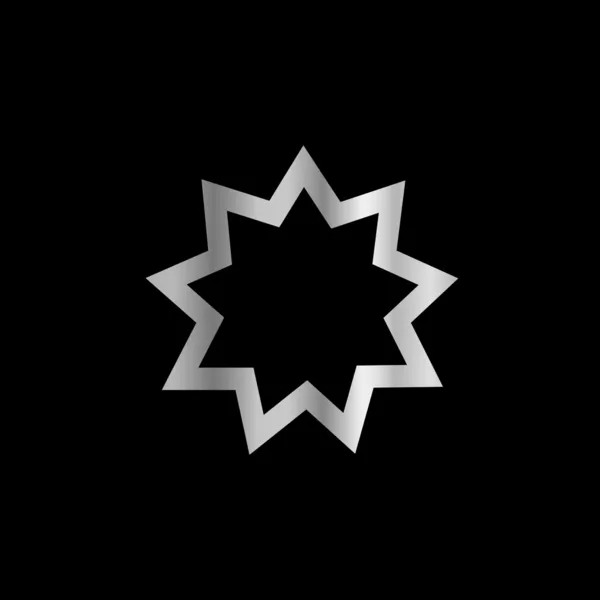 Bahai religion Symbol Nine pointed star — Stock Vector